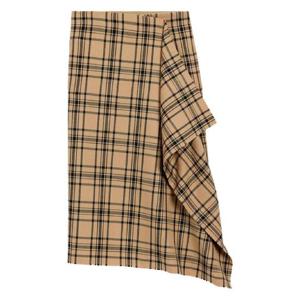 AMI Paris 울 체크 랩 스타일 미디 스커트 H25FSK425WV0095