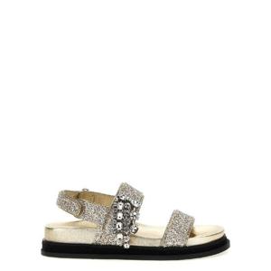 지미추   샌들 SS25 VERITYSANDALFLATGKNSANDCRYSTAL 5535779 Gold