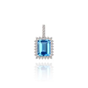 미니골드 14k [천연석-토파즈4.0ct]스틸헤일로팬던트 PJKM4005L