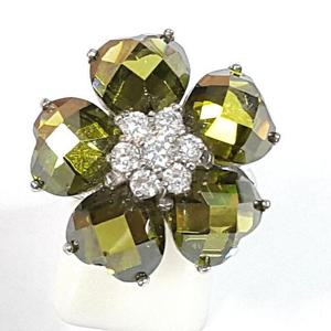 [블루케이] 실버925 그린토파즈 합성석반지 250305-11