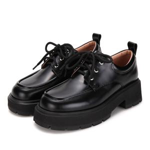 바바라 소가죽 플랫폼 여성로퍼 5cm_BBG540BK