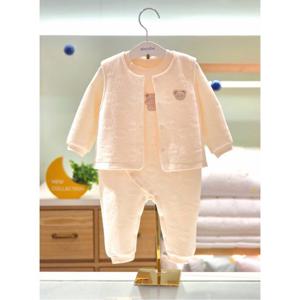 압소바 HK(아기우주복) 튜핑 코튼모달 우주복 조끼세트(25년FW신상품) (HA2710607)