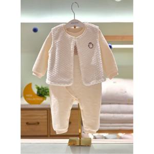 압소바 HK(아기우주복) 튜핑 코튼모달 우주복 조끼세트(25년FW신상품) (KA2710607)