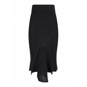 [RICK OWENS] 라프리마 여성 니 Length 미디 비대칭 스커트 인 울 RP02E4677ML09 블랙 /8