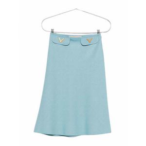[VALENTINO] 라프리마 여성 니 Length 미디 스커트 BRADK098TBWD Blue /8