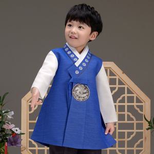 [더예한복] QT532-하민파랑 남아 아동한복