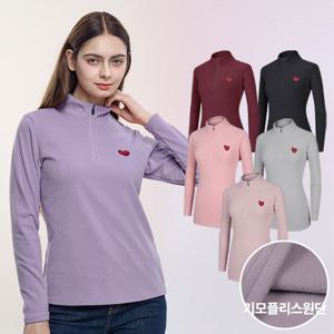 이지바이 스마일리 여성 기모 플리스 집업 티셔츠(W4WT09)