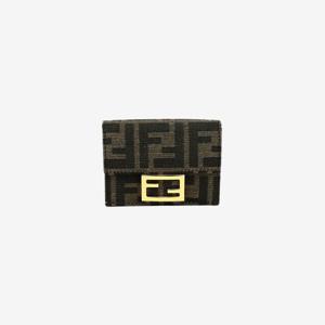 펜디 자카드 캔버스 반지갑 브라운 여성 8M0395 A98P F0A6E