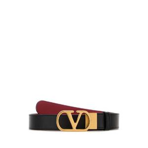 VALENTINO GARAVANI Black leather reversibile belt 7W2T0SQ3IYR 43K