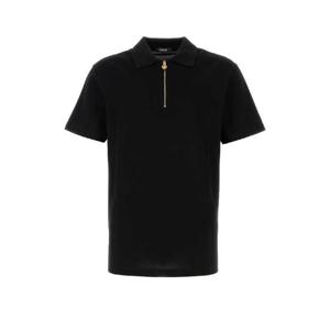 VERSACE 블랙 피케 폴로 셔츠 10188481A13492 1B000