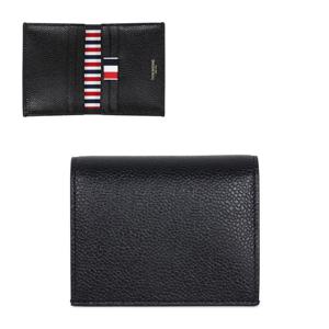 톰브라운 25FW 블랙 페블 그레인 더블 카드지갑 MAW021L 00198 001