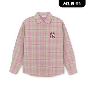 [MLB공식] 베이직 코튼 프랄렌 체크셔츠 NY (L.Pink)