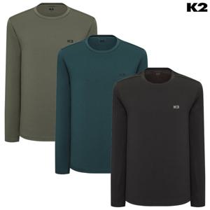 K2 KMU25215 남성용 등산긴팔 KTR 로고 라운드 티셔츠 - KMU25215-GS