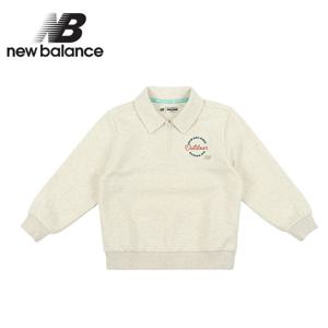 뉴발란스 키즈 반집업 로고 스웻셔츠(NK9CD4402U-33)_오트밀 멜란지