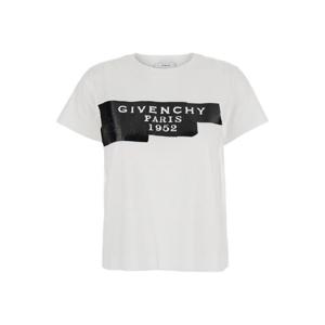 GIVENCHY White T Shirt with Lettering Logo on the Front in Cotton Woman BW70FJP78U100