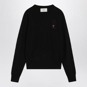 AMI PARIS Black Ami De Coeur wool jumper BFHKS111KN0025XIAMI-001