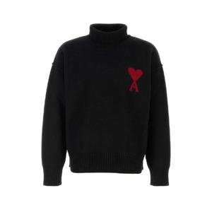 AMI Black wool sweater UKS839018 084