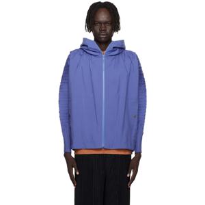 25 FW Homme Plisse Issey Miyake 남성 블루 캐스케이드 재킷 252729M180003