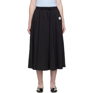 25 FW 겐조 여성 블랙 겐조 파리 보크 플라워 2 0 미디 스커트 252387F092000