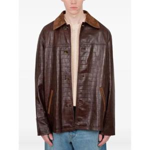 25 FW Drole De Monsieur 크로커다일 이펙트 레더 재킷 GJT222LH035 TP442398686