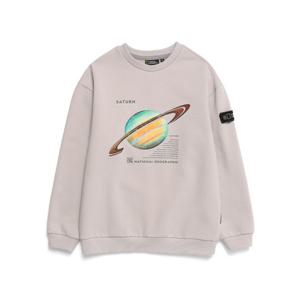 K224USW820 스페이스 그래픽 맨투맨 티셔츠 2 GRAY BEIGE(기모)
