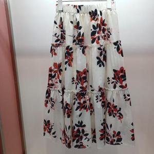 Latium HC06 허리밴딩 A라인 캉캉 플레어 플리츠 나염 롱스커트 치마 T2523sk06I