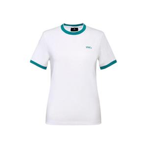 와이드앵글골프반팔티 KQJ WWM25292W2 CO 프린트 링거 라운드 티셔츠 L (White)