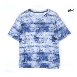 그린조이 HC12 여성 레터링 프린트 반팔 라운드 티셔츠 GS25KR81W(네이비)