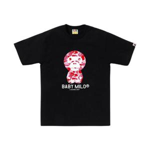 베이프 ABC 카모 컬리지 마일로 티셔츠 블랙 핑크 0ZXTEMX10003N