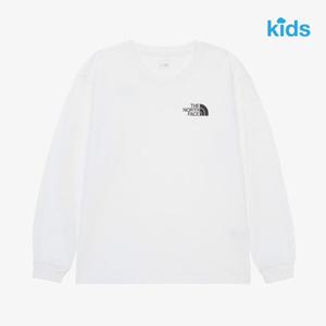 노스페이스 키즈 NT7TR50T 화이트 에센셜 긴팔 라운드 티