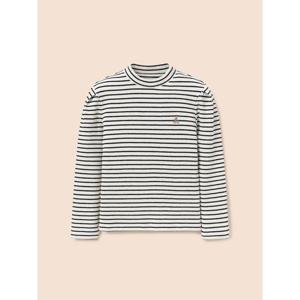 [25FW 10%][빈폴키즈] 여아 스트라이프 골지 티셔츠 - 블랙 (BI5941G025)