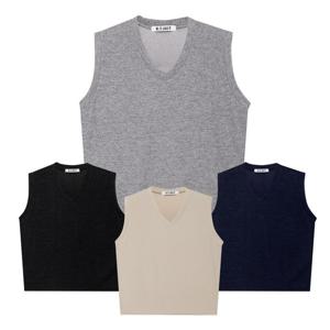 [모로엠] 남성 국내제작 베이직 브이넥 니트 조끼 5C-VEA-Q021