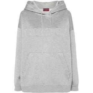 GUCCI 784030XKD331264 Felpa con cappuccio effetto melange con logo in rilievo