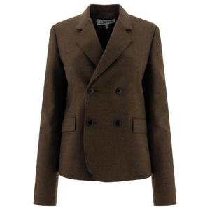LOEWE S540Y03XAO6675 DARK MOSS MELANGE Double breasted wool blazer