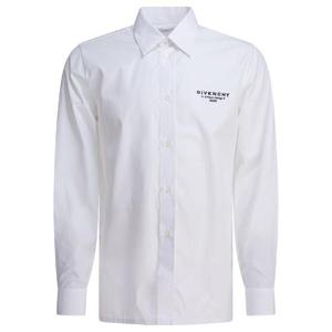 GIVENCHY BM616M14M6100 Poplin shirt embroidered logo