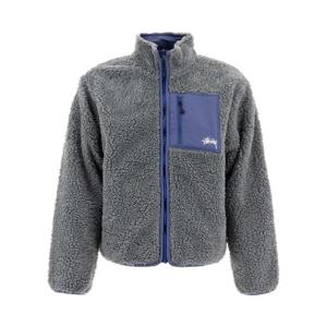 STUSSY 1185292604 BLUESTONE Sherpa  reversible jacket