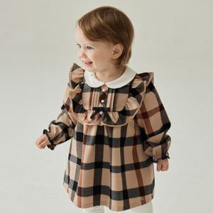 [닥스베이비]25FW 닥스베이비 하우스체크 롱블라우스 (베이지) EVF25XB52M_BG