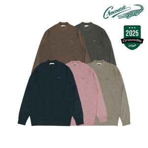[25FW 신상] 크로커다일 사선 조직 하프 터틀 니트 CDAABTP9792