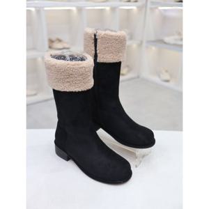 [코디엘루]스웨이드 퍼안감 뽀글이 털 미들 부츠 4cm CDSP100360