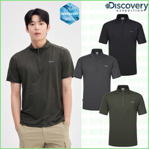 디스커버리 25년 여름 프레시벤트 남성 집업 반팔티 하이넥 반집업 DMZT61053-DXNW