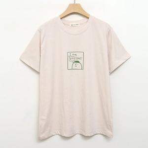 샵앤) 국산 여성 라운드넥 샤이 캐릭터 데일리 면 반팔 티셔츠 FJ-WSH-4416-연베이지