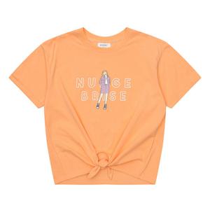 에꼴리에 여아 소녀 캐릭터 매듭 반팔 티셔츠 21B3467_OR