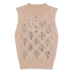 25 FW 에르마노설비노 라인스톤 장식 베스트 D475L300CTJZW TP439580267