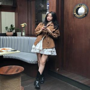 플라스틱아일랜드  (PR3TJ962) 벨티드 셔츠형 자켓