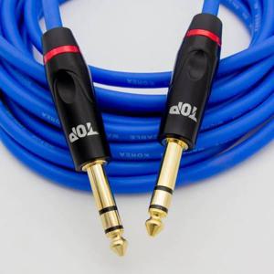 HDTOP 국산 5.5 스테레오 TRS 케이블 블루 2M HT-TP1329