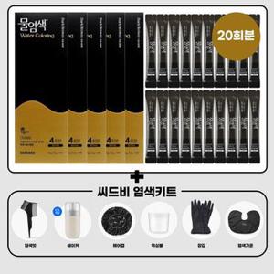 씨드비 프리미엄 물염색 시즌2 미디엄 브라운 20회분+염색도구