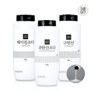 가성비가 브랜드다 가루세제 3종세트 450G 톡톡이(베이킹소다+구연산+과탄산소다)