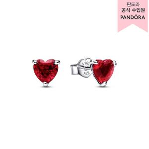 [판도라(주얼리)][백화점 보증서 제공] 레드 하트 스터드 이어링_292549C01
