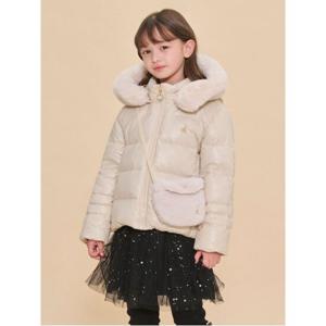 [35%OFF][빈폴키즈] 여아 프리미엄 미니가방 덕다운 하프패딩  베이지 (BI4X38G90A)
