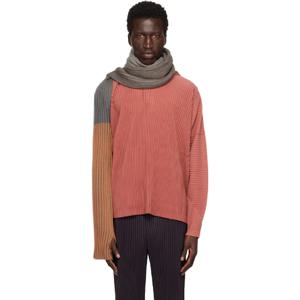 25 FW Homme Plisse Issey Miyake 남성 멀티컬러 로낭 부홀렉 RB 드로잉 스카프 251729M150001